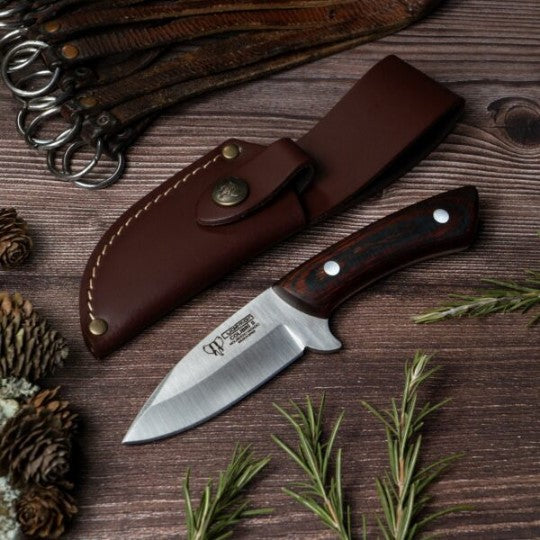 Cudeman Drop Point 9.5cm Satin Red Handle w/sheath 135-R