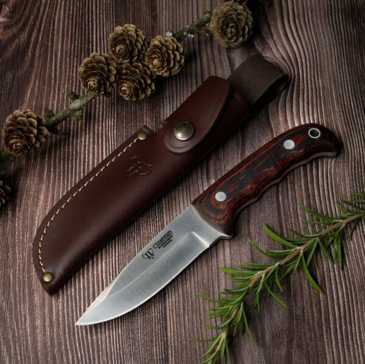 Cudeman Skinner 11cm Rose wood Handle w/Sheath 147-R
