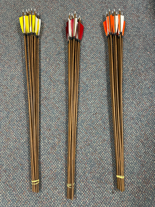 Old Mountain Archery Carbon Feathered Arrows 12pk
