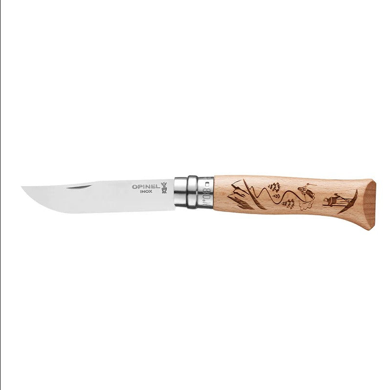 Opinel N°08 Limited Edition Engraved Handle Folding Knife - Alpine Adventures