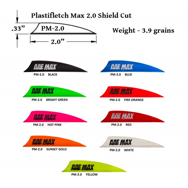 AAE Plastifletch PM2.0 Black 100pk