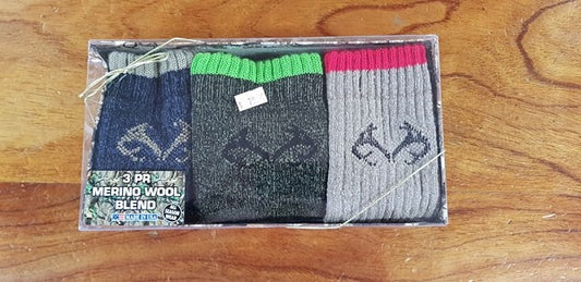 Realtree Merino Wool Blend Boot Socks Gift Box