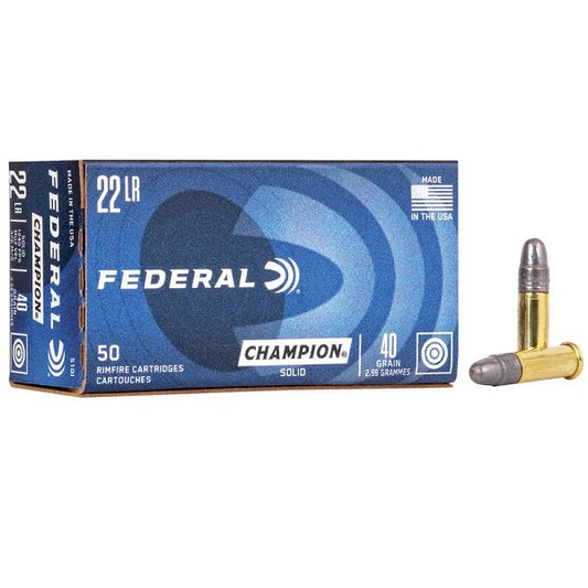 Federal .22LR 40gr Champion Training Solid 1240FPS 50pk